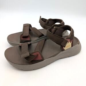 Teva Zymic Platform Slide Sandals Open Toe Men's Palm/Red Rock Size US13 EU47